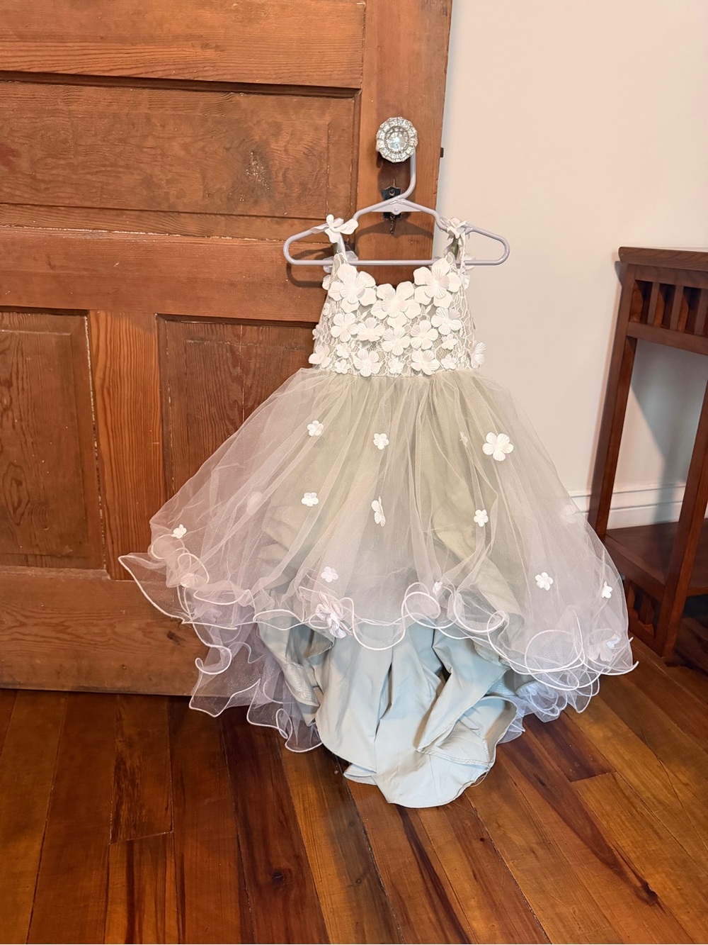 Azazie White Floral Tulle Flower Girl Dress